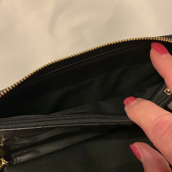 Coach Black Pebbled Leather Wristlet - Picture 7 of 10